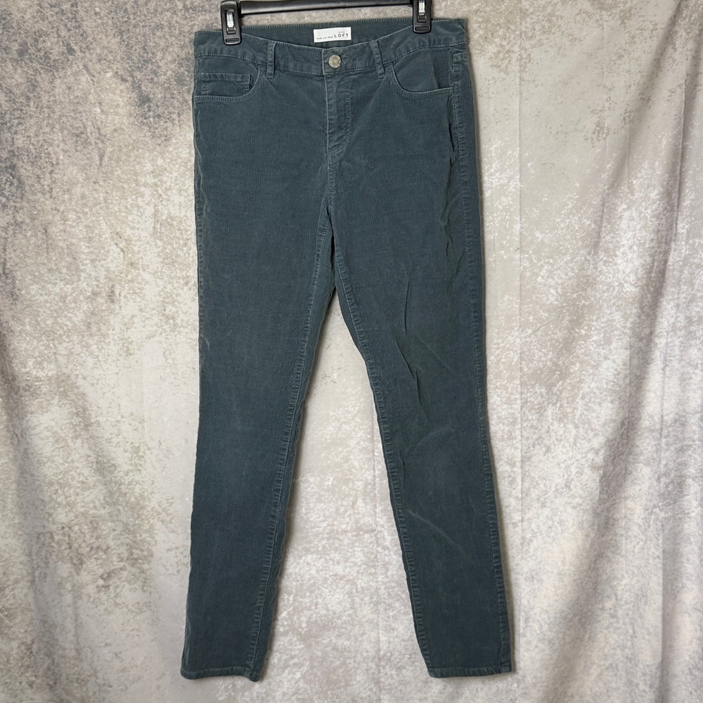 LOFT Ann Taylor Modern Skinny Corduroy Pants Womens 8 / 29 Slate Teal 5-Pocket